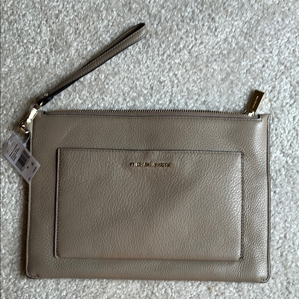 Michael Kors Truffle Leather Zip Pouch